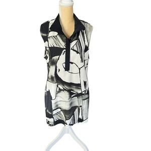 NAYA Abstract Tunic Dress Top Pockets Artsy Size 1 Medium 6 8